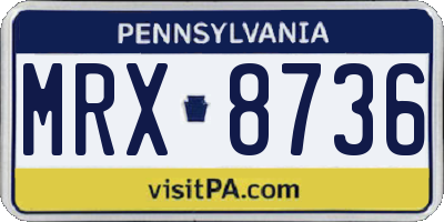 PA license plate MRX8736