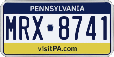 PA license plate MRX8741