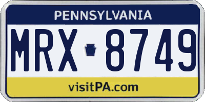 PA license plate MRX8749