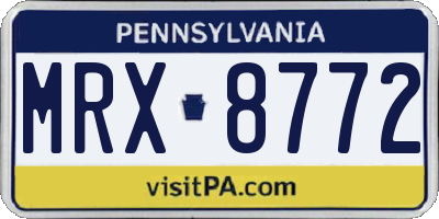 PA license plate MRX8772