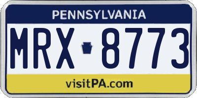 PA license plate MRX8773