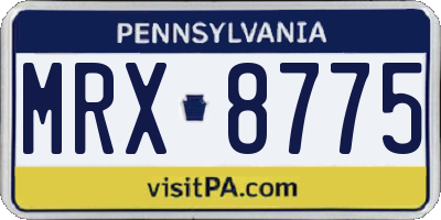 PA license plate MRX8775