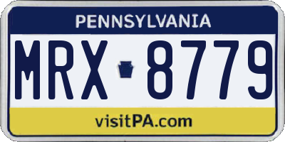 PA license plate MRX8779