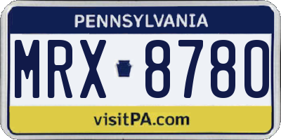 PA license plate MRX8780