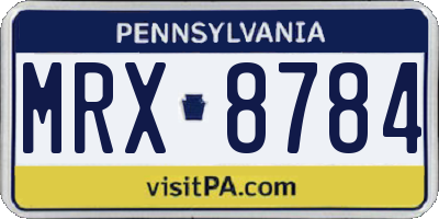 PA license plate MRX8784