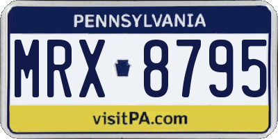 PA license plate MRX8795