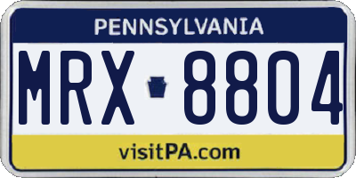 PA license plate MRX8804