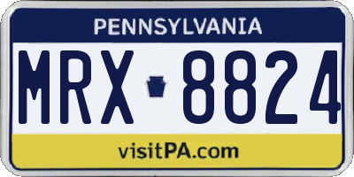 PA license plate MRX8824