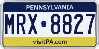 PA license plate MRX8827