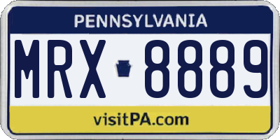 PA license plate MRX8889