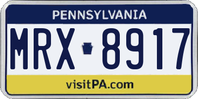 PA license plate MRX8917
