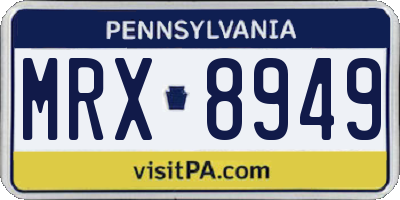 PA license plate MRX8949