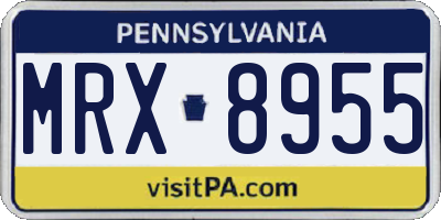 PA license plate MRX8955