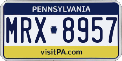 PA license plate MRX8957