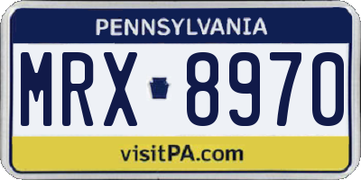 PA license plate MRX8970