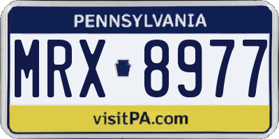 PA license plate MRX8977