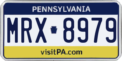 PA license plate MRX8979