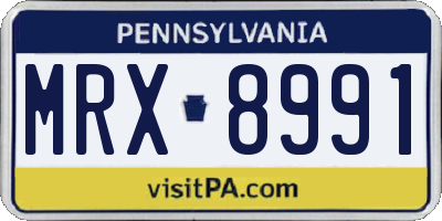 PA license plate MRX8991
