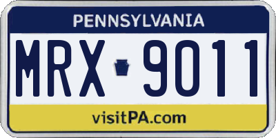 PA license plate MRX9011