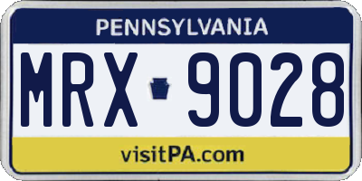 PA license plate MRX9028