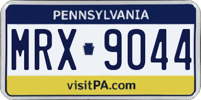 PA license plate MRX9044