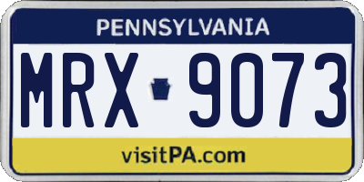 PA license plate MRX9073