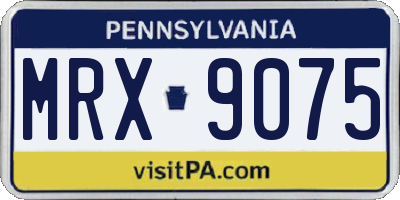 PA license plate MRX9075