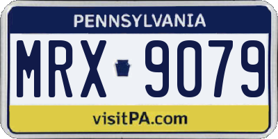 PA license plate MRX9079