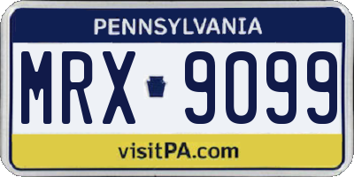PA license plate MRX9099