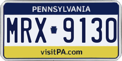 PA license plate MRX9130