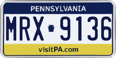 PA license plate MRX9136
