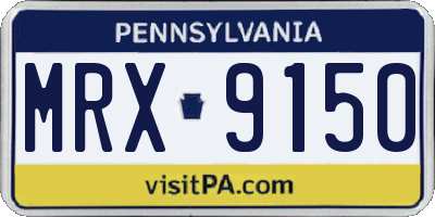 PA license plate MRX9150