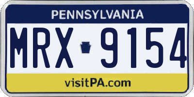PA license plate MRX9154