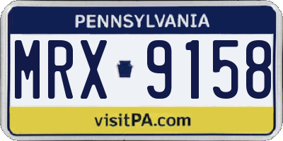 PA license plate MRX9158
