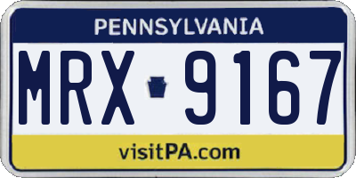 PA license plate MRX9167