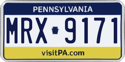 PA license plate MRX9171