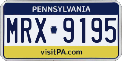 PA license plate MRX9195