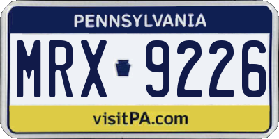 PA license plate MRX9226