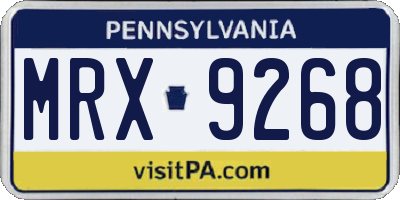 PA license plate MRX9268
