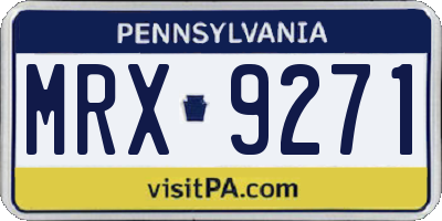 PA license plate MRX9271