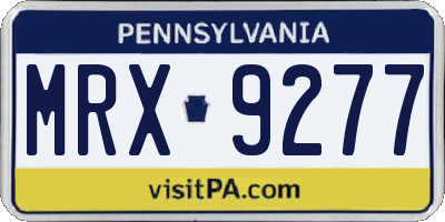 PA license plate MRX9277
