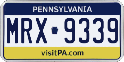PA license plate MRX9339