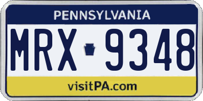 PA license plate MRX9348