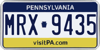 PA license plate MRX9435
