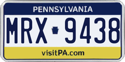 PA license plate MRX9438