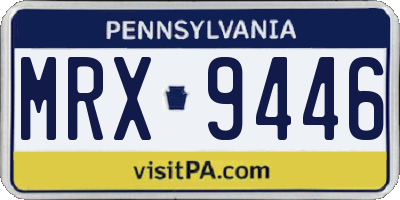 PA license plate MRX9446