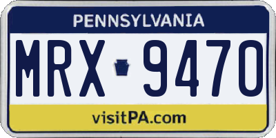 PA license plate MRX9470