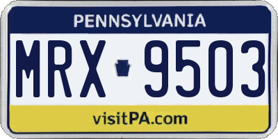 PA license plate MRX9503