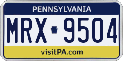 PA license plate MRX9504