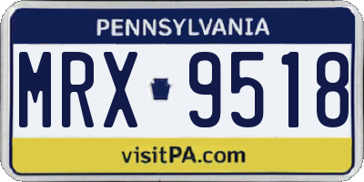 PA license plate MRX9518